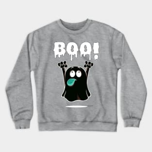 Adorable Ghost with a Playful 'BOO': Halloween Cuteness Unleashed! Crewneck Sweatshirt